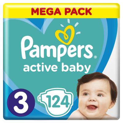 Подгузник Pampers Active Baby Midi Размер 3 (6-10 кг), 124 шт. (8001090950857)